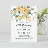 Lente Sinaasappel & Witte Anemone Bloemen Verjaard Kaart (Staand voorkant)