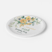 Lente Sinaasappel & Witte Anemone Botanische Verja Papieren Bordje (Gekanteld)