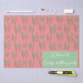 Lente sneeuwdruppel trossen op koraal roze tissuepapier (Craft)