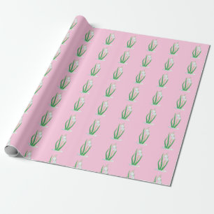 Lente Sneeuwklokjes (Galanthus nivalis) Pastel Roz Cadeaupapier