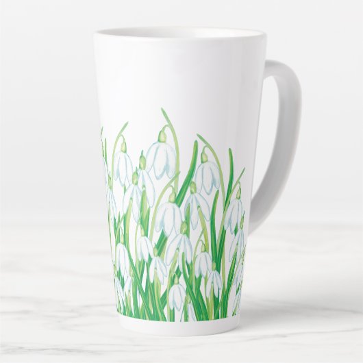 Lente Snowdrops Latte Mok (Rechterhoek)