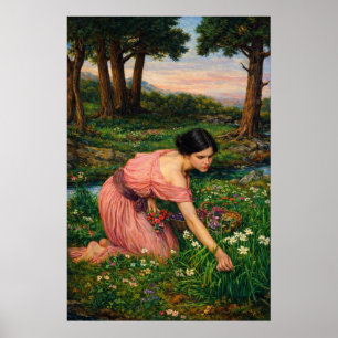 Lente spreidt één groene schoot van bloemen poster