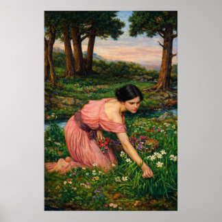 Lente spreidt één groene schoot van bloemen poster
