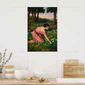 Lente spreidt één groene schoot van bloemen poster (Keuken)