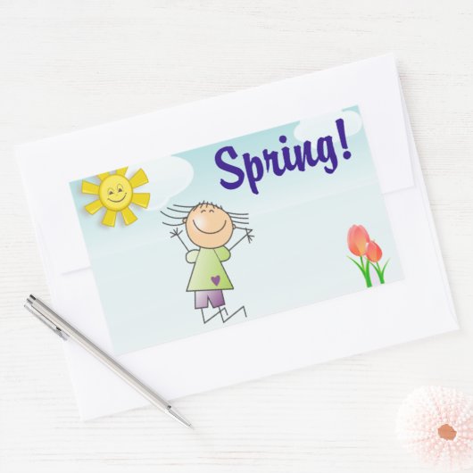 Lente! Sprong voor vreugde - stickers (Envelop)