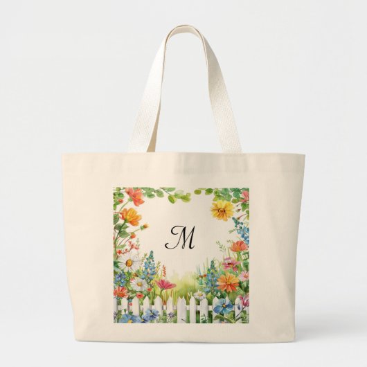Lente Sprookjestuin Aangepast Grote Tote Bag (Voorkant)