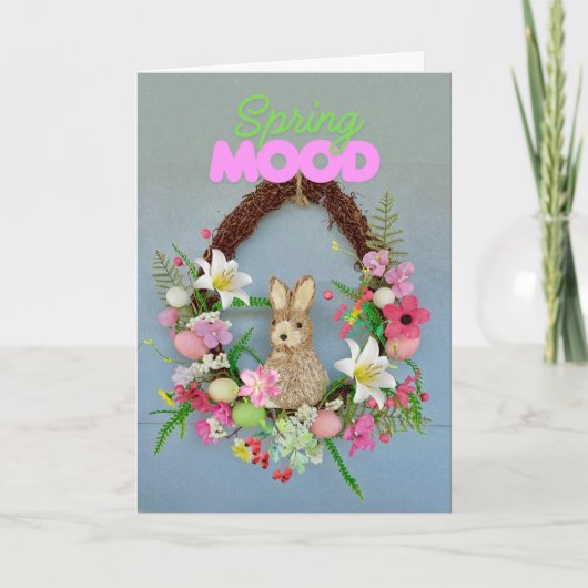 Lente Stemming Paashaas Krans Kaart (Voorkant)