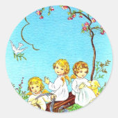 Lente stickers cherubs en lamsvlees (Voorkant)
