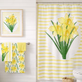 Lente stijl Gele Narcissen Bloem Douchegordijn