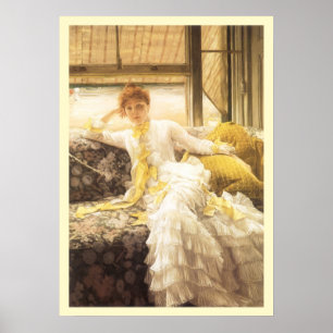 Lente (Strand) door James Tissot, Vintage Portret Poster