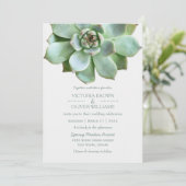 Lente Succulent Botanische Bruiloft Kaart (Staand voorkant)