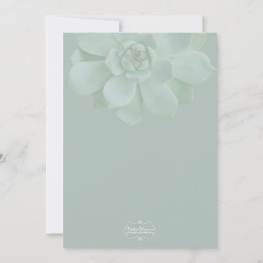 Lente Succulent Botanische Bruiloft Kaart (Achterkant)