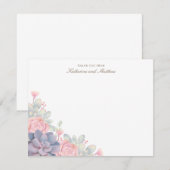 Lente Succulenten Bruiloft Dank u Kaarten (Voorkant / Achterkant)