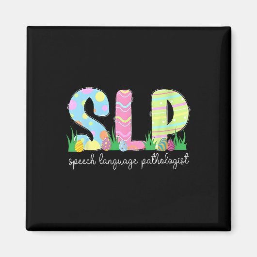Lente-taalpatholoog Paashaas Sl Magneet (Voorkant)