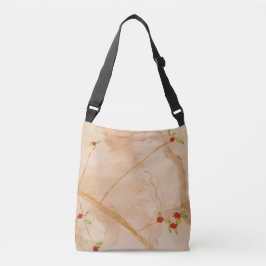 Lente takken met rode bloemen crossbody tas