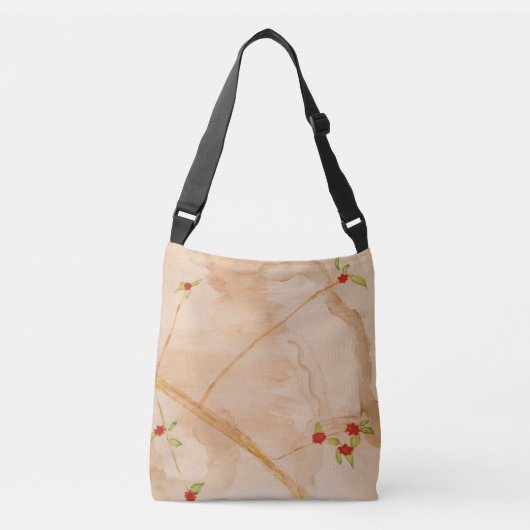 Lente takken met rode bloemen crossbody tas (Voorkant)