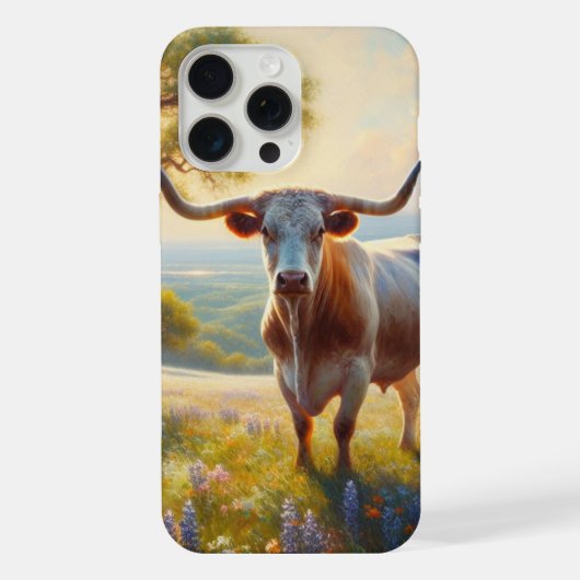Lente Texas longhorn koe iPhone Hoesje (Achterkant)