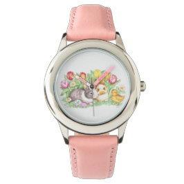 Lente Thema Pasen Bunnies Horloge