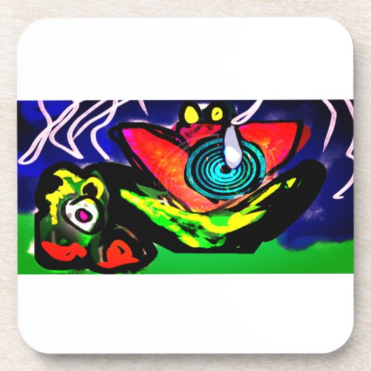 Lente tijd bloem en kikker bier onderzetter (Voorkant)