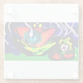 Lente tijd bloem en kikker glazen onderzetter (Achterkant)