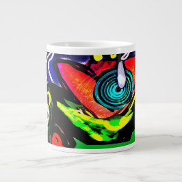 Lente tijd bloem en kikker grote koffiekop