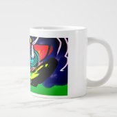 Lente tijd bloem en kikker grote koffiekop (Rechts)