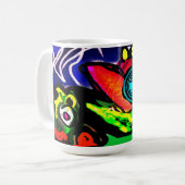 Lente tijd bloem en kikker koffiemok (Voorkant links)