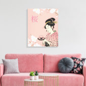 Lente tijd, Japanse Sakura Canvas Afdruk (Insitu (Woonkamer))
