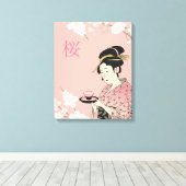 Lente tijd, Japanse Sakura Canvas Afdruk (Insitu (Houten vloer))