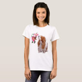 Lente tijd met een Cavalier King Charles Spaniel T-shirt (Voorkant volledig)