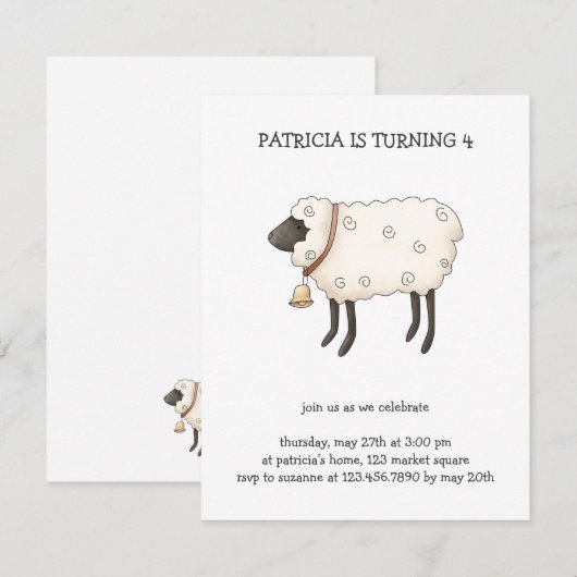 Lente tijd ・ Schapen Kaart (Voorkant / Achterkant)