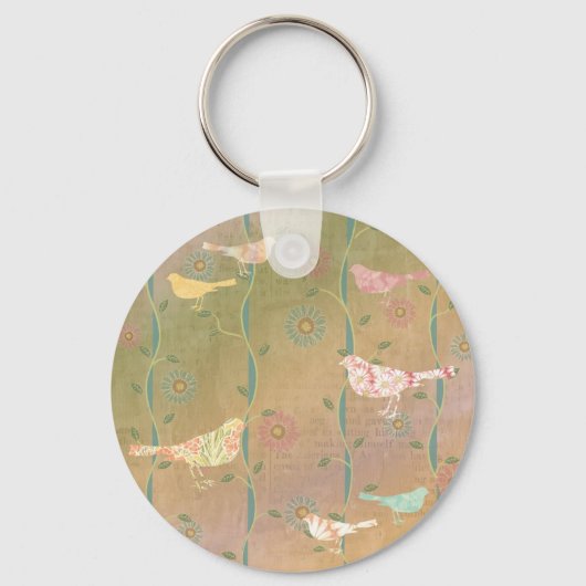 Lente Tortelduifjes Design Sleutelhanger (Voorkant)