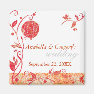 Lente Tortelduifjes-kooi Weddenschap Opslaan datum Magneet