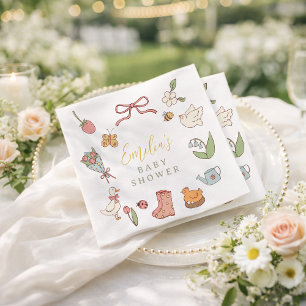 Lente Tuin Baby Shower Dieren Papieren Servetten