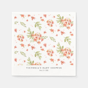Lente Tuin Bloemen   Watercolor Baby Shower Servet