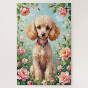 Lente Tuin Bloemige Elegante Hond Poodle Legpuzzel