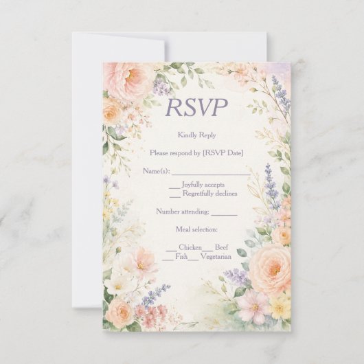 Lente Tuin Bruiloft Bewaar de Datum RSVP Kaartje (Voorkant)