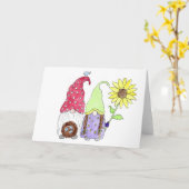 Lente tuin kabouters Mama en Papa Kaart (Gele Bloem)