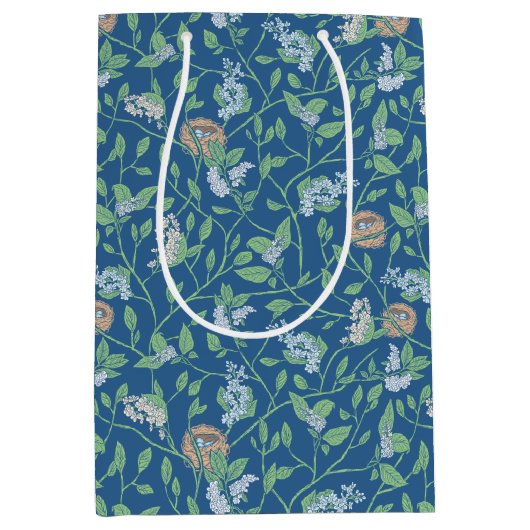 Lente Tuin Moeder Dag Roodborstje Nest Kantwerk Qu Medium Cadeauzakje (Voorkant)