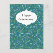 Lente Tuin Moederdag Blauw Paars Wit Briefkaart (Voorkant)