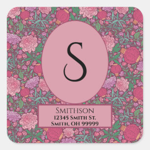Lente Tuin Moederdag Japanse Retouradres Vierkante Sticker