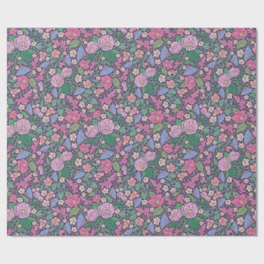 Lente Tuin Moederdag Klaprozen Japanse Waaier Cadeaupapier (Vlak)