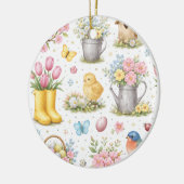 Lente Tuin Pasen Keramisch Ornament (Links)