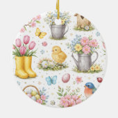 Lente Tuin Pasen Keramisch Ornament (Achterkant)