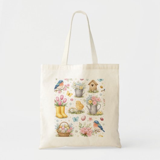 Lente Tuin Pasen Tote Bag (Voorkant)