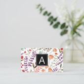 Lente Tuin Patroon | Monogram Visitekaartje (Staand voorkant)