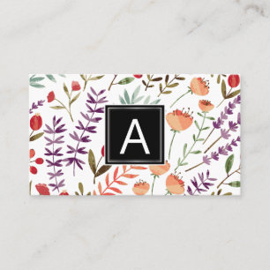 Lente Tuin Patroon   Monogram Visitekaartje