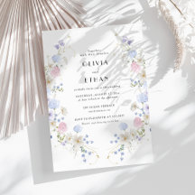 Lente Tuin Roze Paarse Wildbloemen Bruiloft