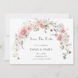 Lente Tuinboog Wilde Bloemen Roze Witte Bruiloft Save The Date