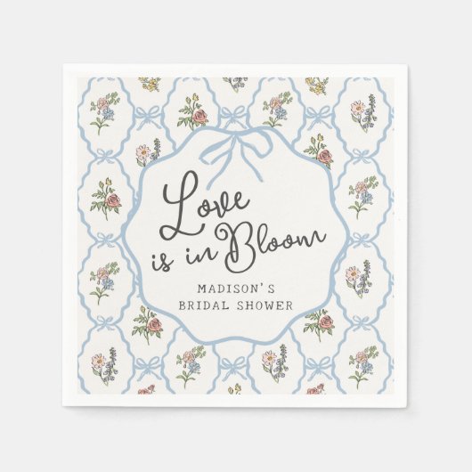 Lente Tuinfeest Pastel Bloem Bruidsdouche Servet (Voorkant)